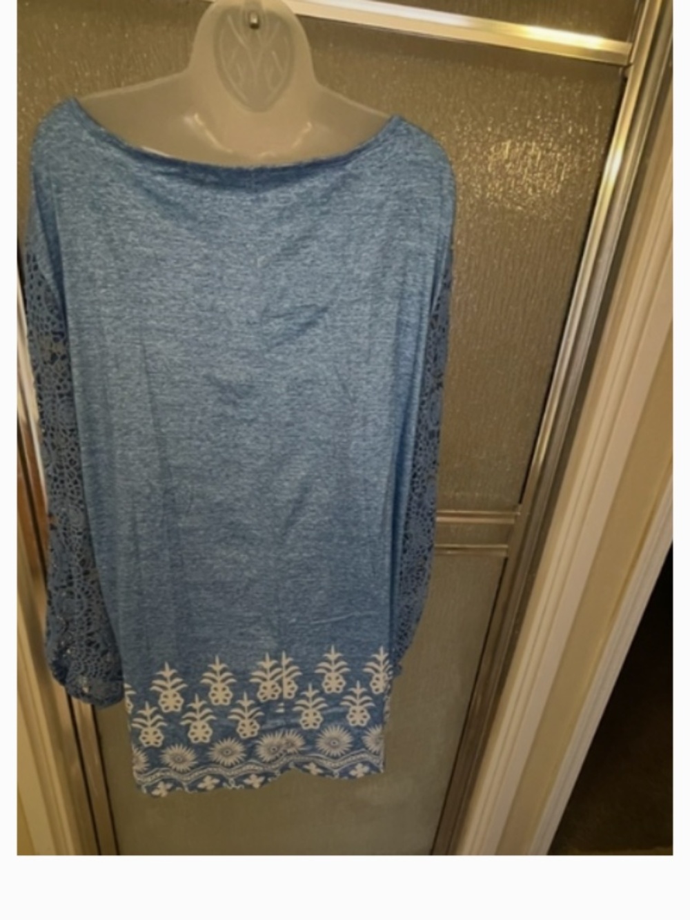 BLUE bohemian-style tunic, NWT, Size Plus 3X - Picture 4 of 5